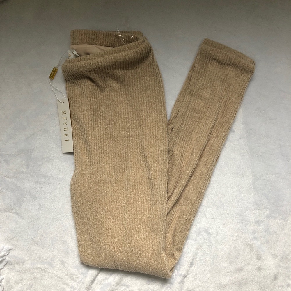 Meshki New With Tags Tan Dress Leggings ribbed